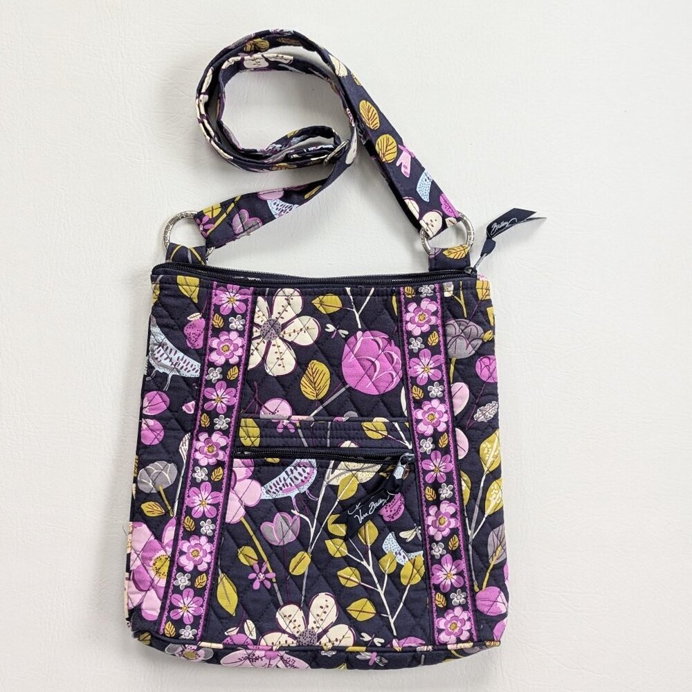 Vera Bradley Hipster Floral Nightingale Crossbody Bag Retired Bird - Picture 1 of 5
